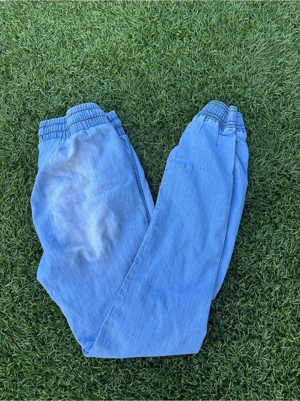 Roma Studio Denim Joggers XS Blue Drawstring